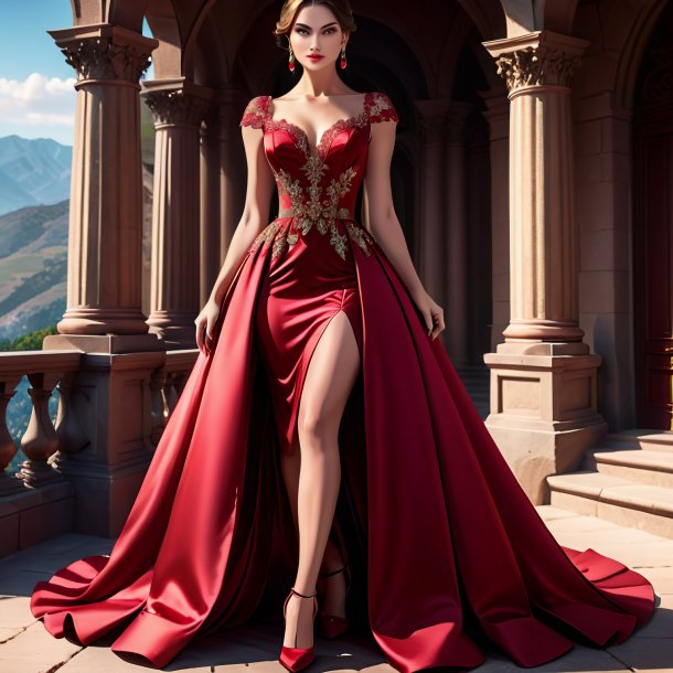 Clipart of a crimson dress from stone