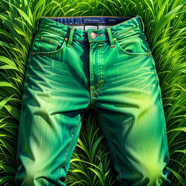 Sketch of a green jeans from grass