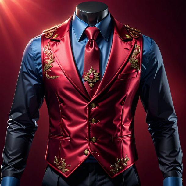 Clipart of a crimson vest from metal