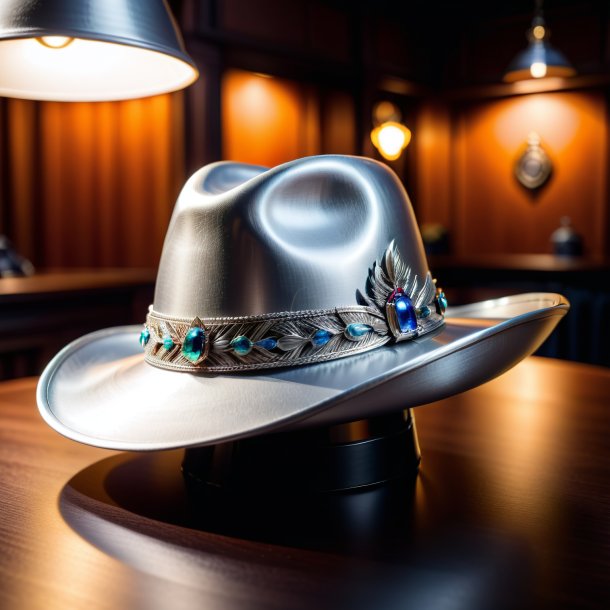 Photography of a silver hat from clay