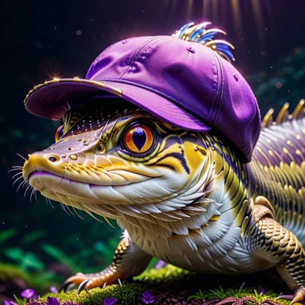 Photo of a pike in a purple cap