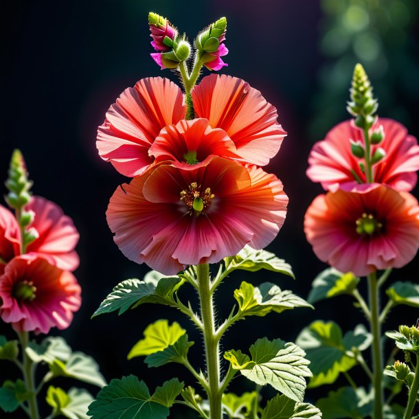 Pic of a coral hollyhock