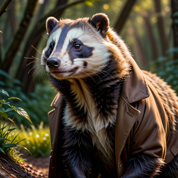 Pic of a badger in a brown coat