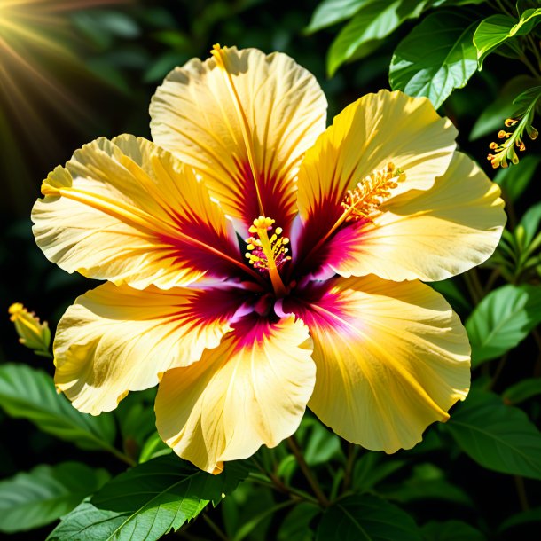 Portrait d'un hibiscus kaki