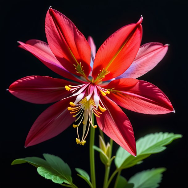 Portrait d'une columbine pourpre