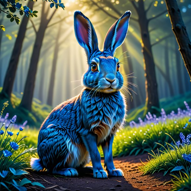 Image of a blue waiting hare