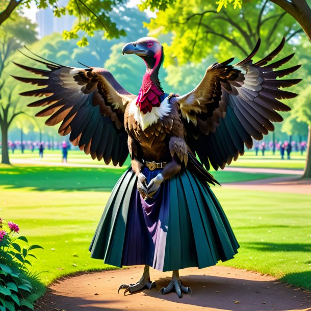 Photo d'un vautour dans une jupe dans le parc