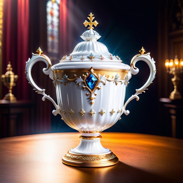 Depicting of a white queen's cup
