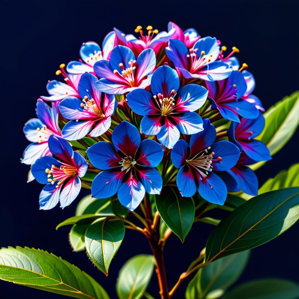 Sketch of a navy blue kalmia