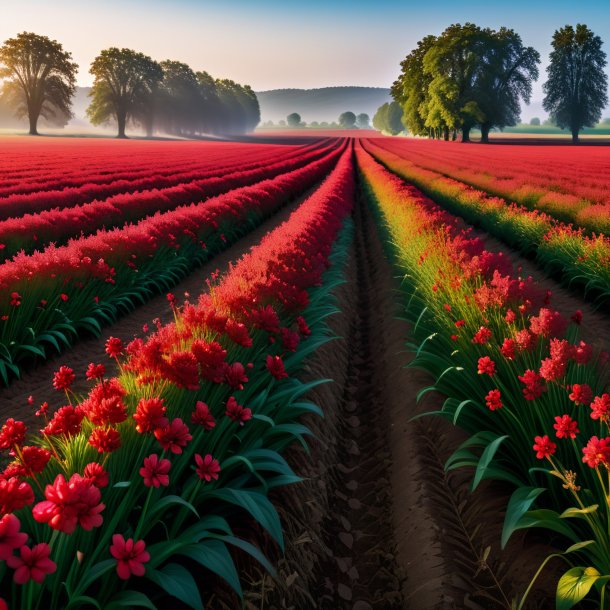 Fotografia de um fieldrush vermelho