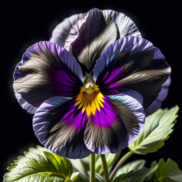 Portrait of a charcoal pansy