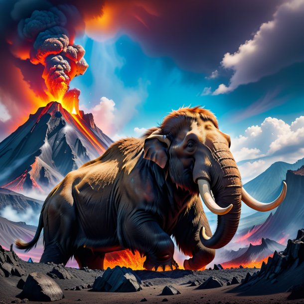 Picture of a resting of a mammoth in the volcano