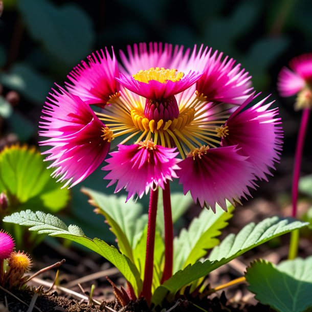 Depicting of a hot pink coltsfoot
