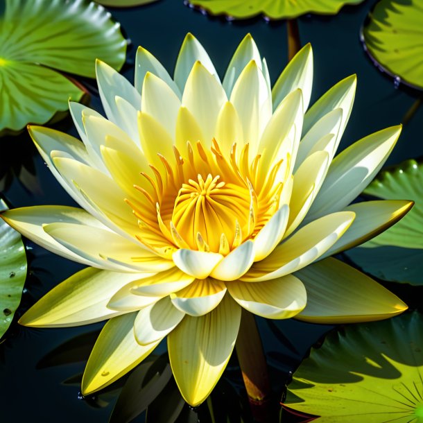 "dépistage d'un lis d'eau jaune, blanc"