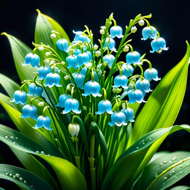 Photography of a aquamarine lily of the valley