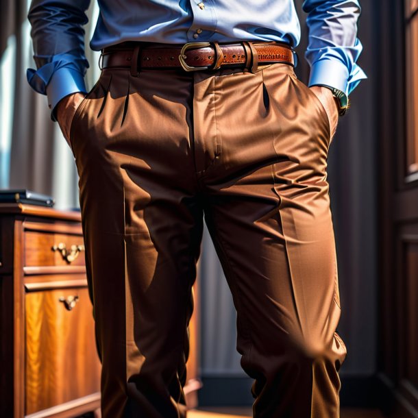 Photography of a brown trousers from iron