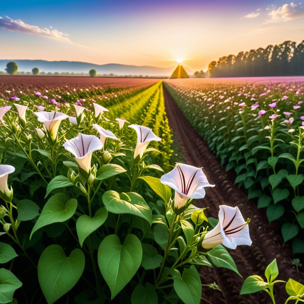 "portrayal of a brown bindweed, field"