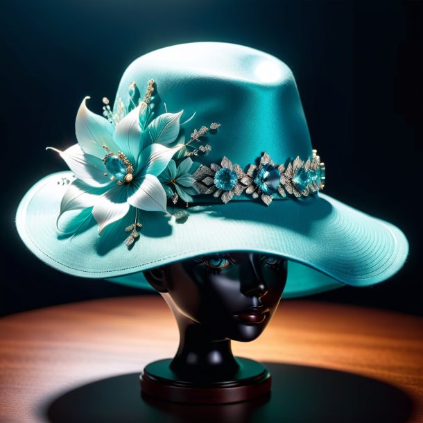 Photo of a aquamarine hat from clay