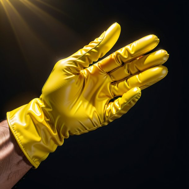 Illustration d'un gants jaune en polyéthylène