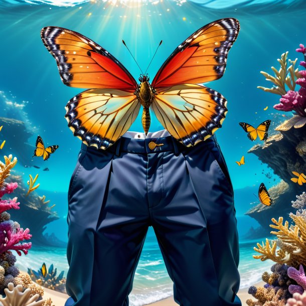 Picture of a butterfly in a trousers in the sea