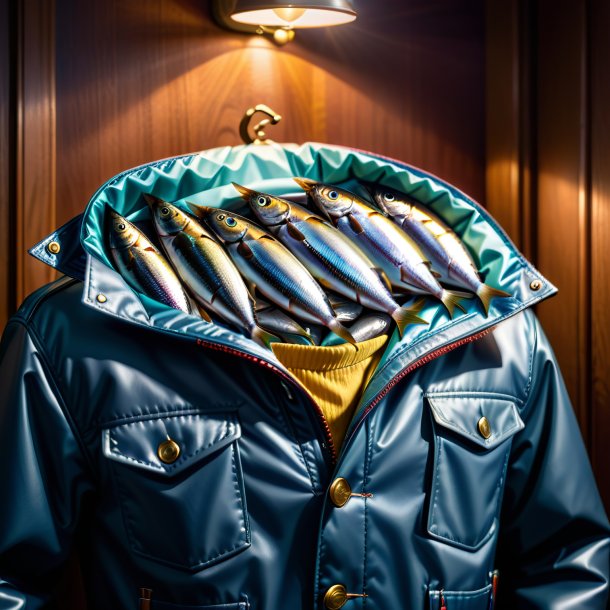 Picture of a sardines in a jacket in the house