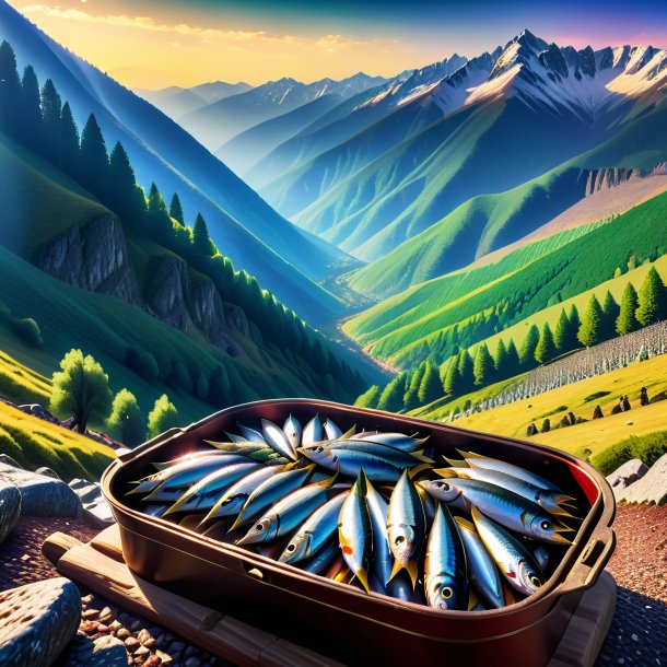 Image of a playing of a sardines in the mountains