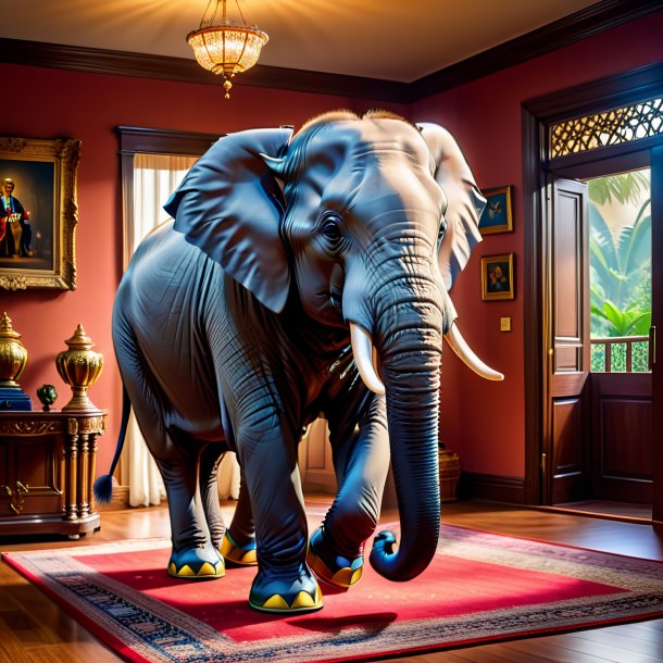 Picture of a elephant in a shoes in the house