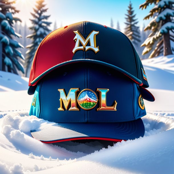 Drawing of a mol in a cap in the snow