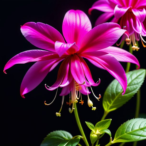 "imagery of a fuchsia gillyflower, stock"