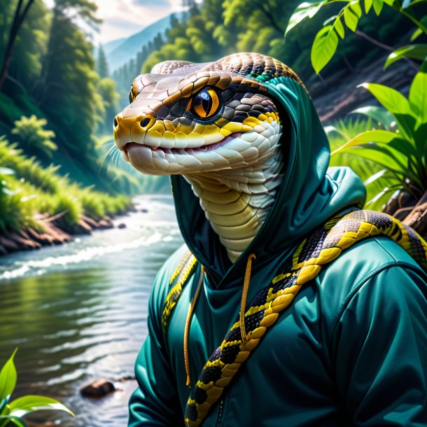 Pic of a snake in a hoodie in the river