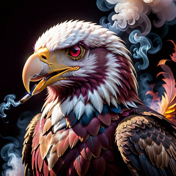 Image of a maroon smoking eagle