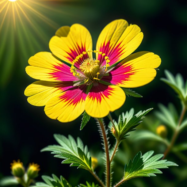 Illustration of a khaki cinquefoil