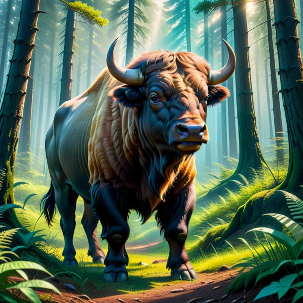 Pic of a buffalo in a trousers in the forest