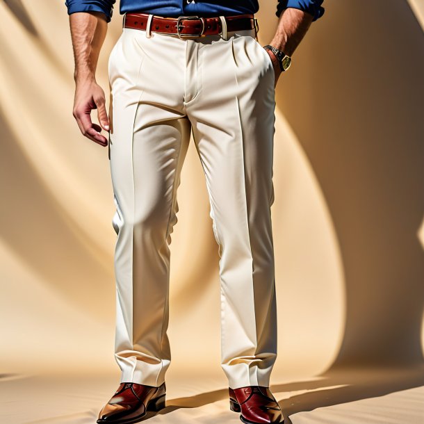 Photography of a ivory trousers from paper