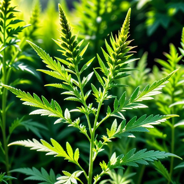 Portrayal of a pea green mugwort