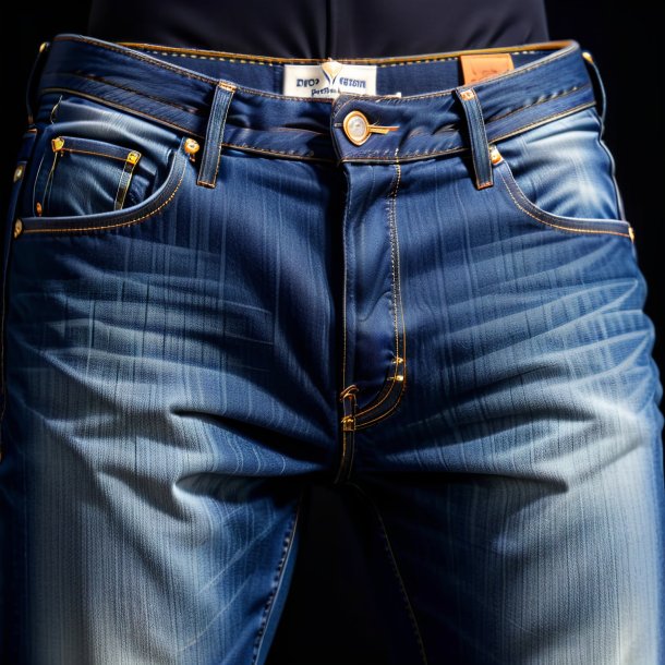 Photo of a navy blue jeans from polyethylene