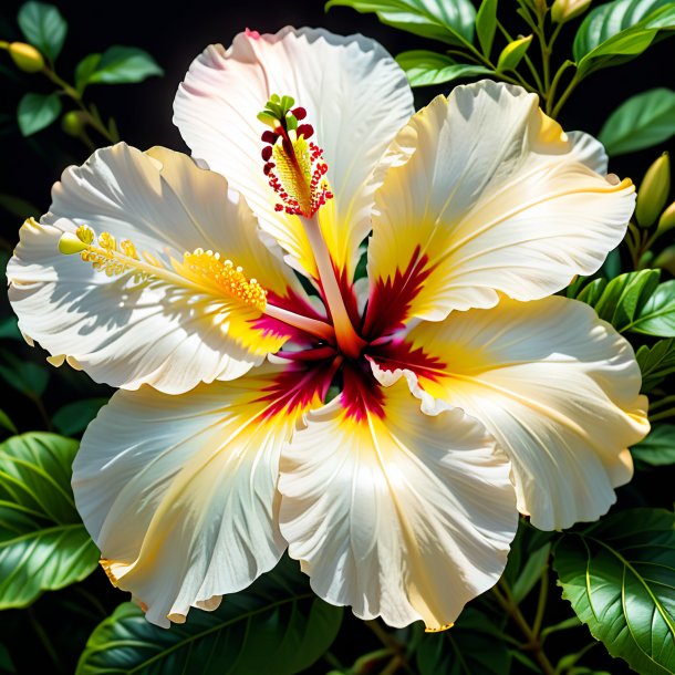 Imagery of a ivory hibiscus