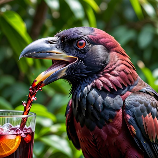 Image of a maroon drinking crow