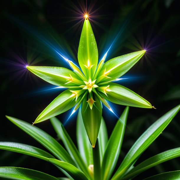 "photography of a lime star of bethlehem, pyramidal"