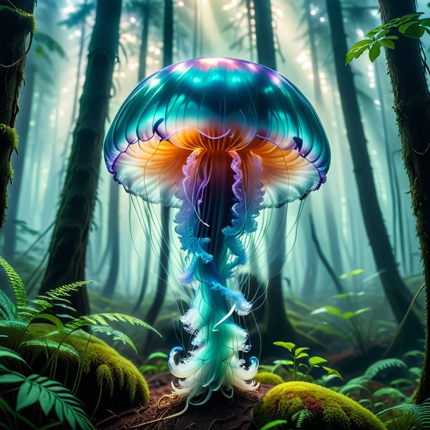 Pic of a smoking of a jellyfish in the forest