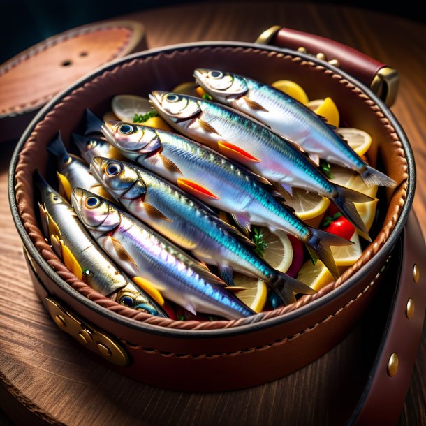 Pic of a sardines in a brown belt