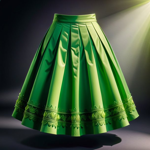 Illustration of a pea green skirt from paper