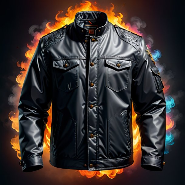 Clipart of a charcoal jacket from stone