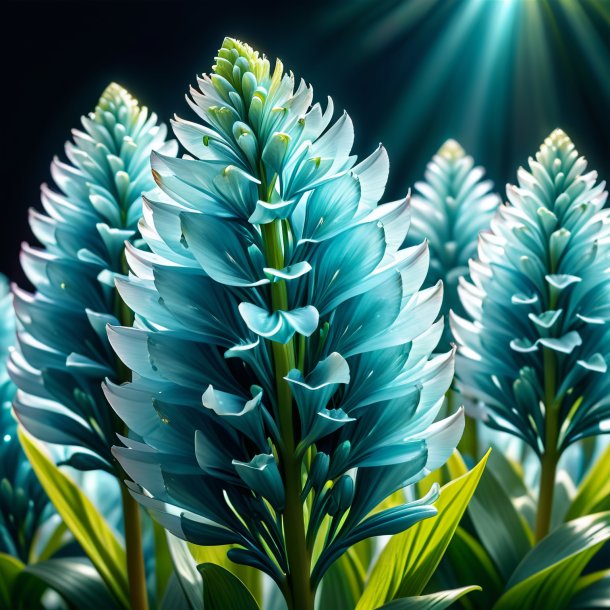 "imagery of a aquamarine celsia, great-flowered"