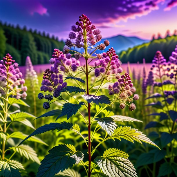 Depicting of a purple meadowsweet