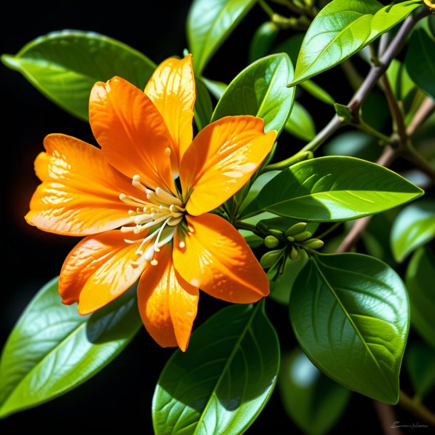 "sketch d'une jessamine orange, espagnol"