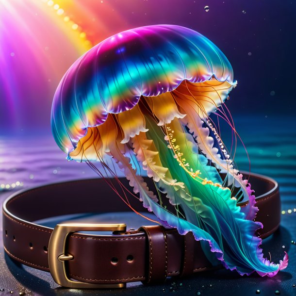 Pic of a jellyfish in a belt on the rainbow