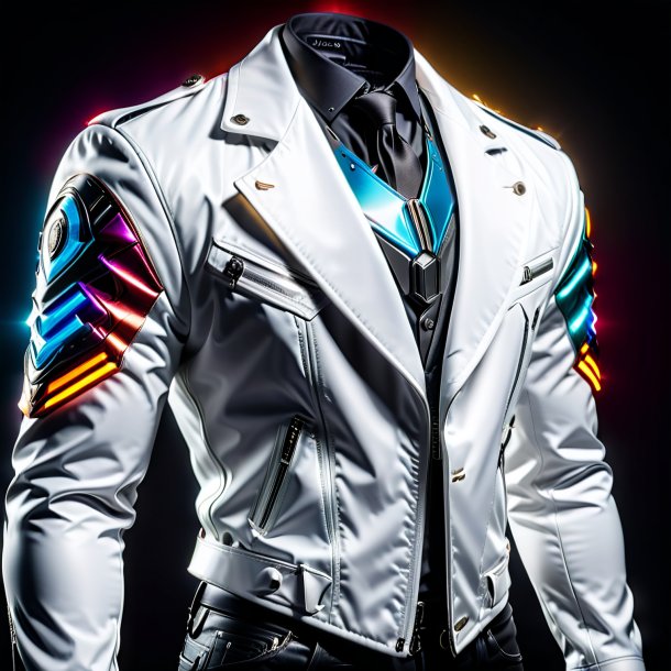 Photography of a white jacket from metal