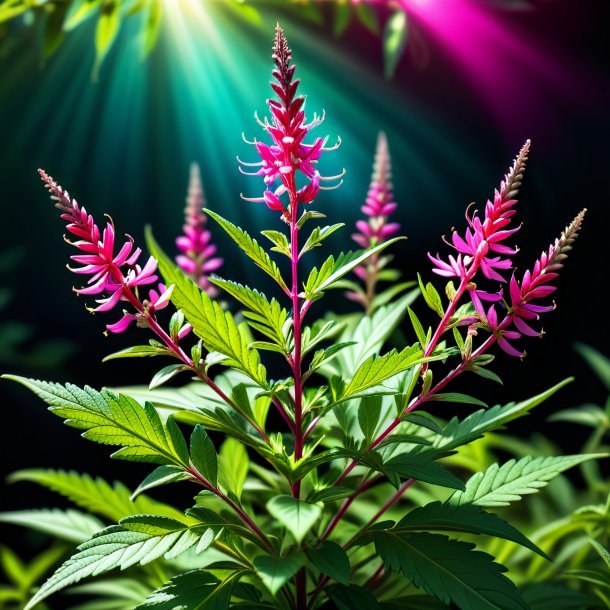 Illustration of a fuchsia mugwort