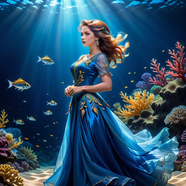 Picture of a fish in a blue dress